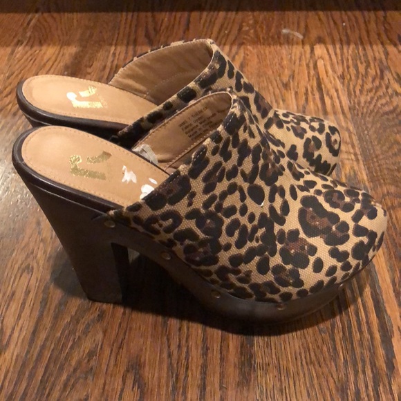 Report Leopard Design Chunky Heels Sandals 👡 Shoe - Picture 2 of 15